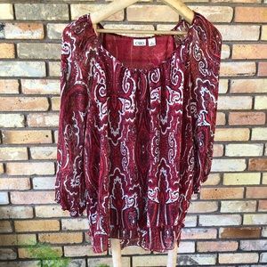 Cato XL Blouse Red Black and White.